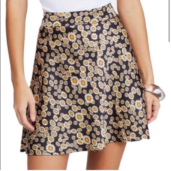 Free People Phoebe Daisy Floral Black Mini Skirt - Picture 4 of 6